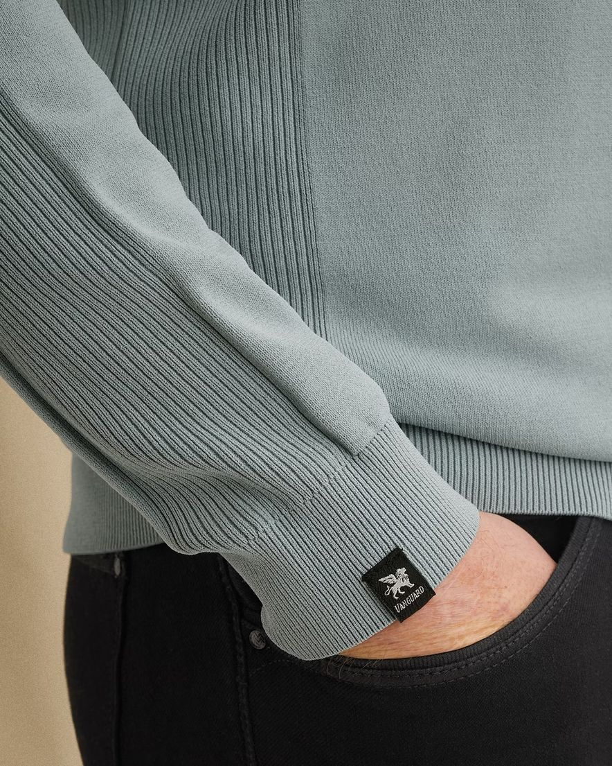 Vanguard half zip trui blauw normale fit