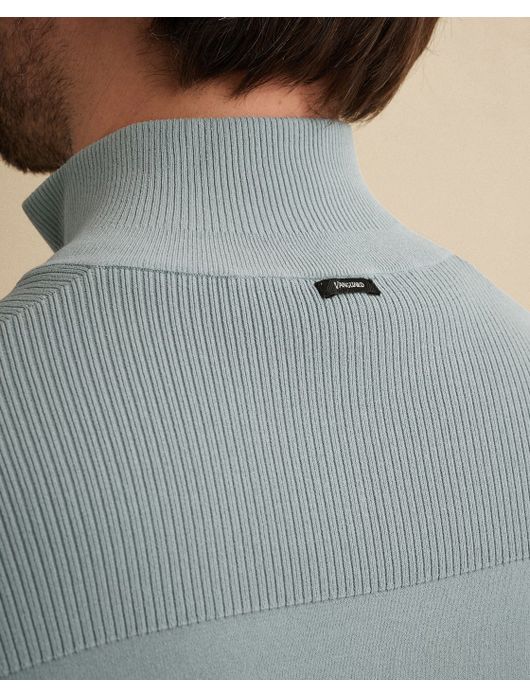 Vanguard half zip trui blauw normale fit