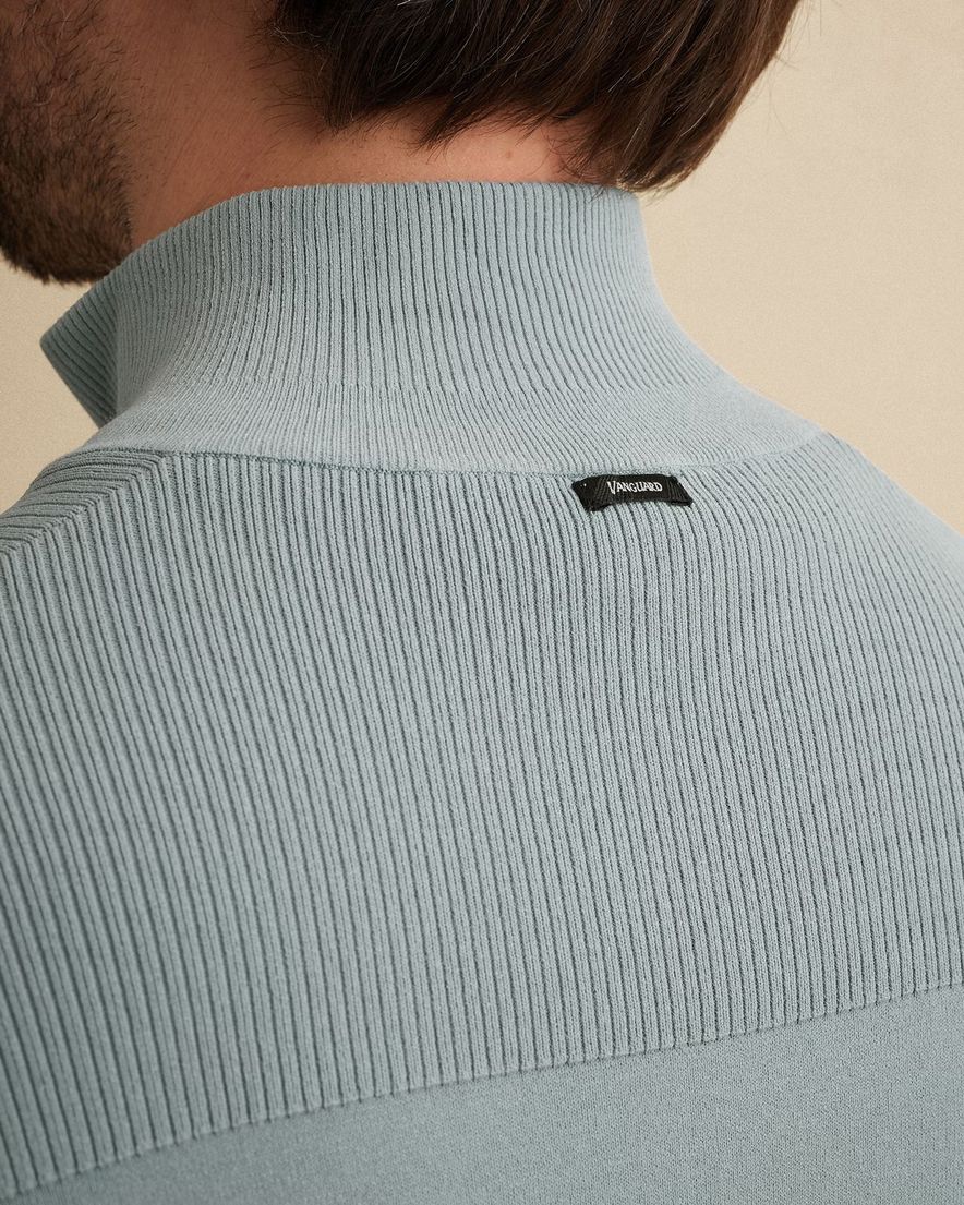 Vanguard half zip trui blauw normale fit