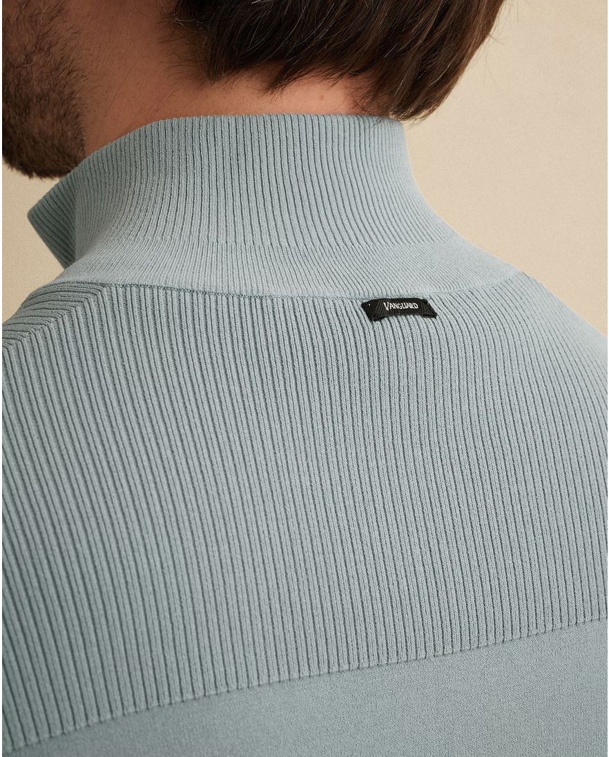 Vanguard trui blauw half zip met rits