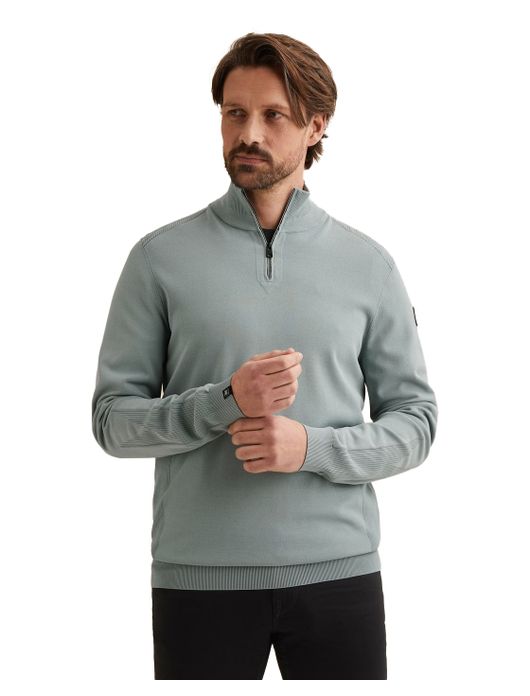 Vanguard half zip trui blauw normale fit