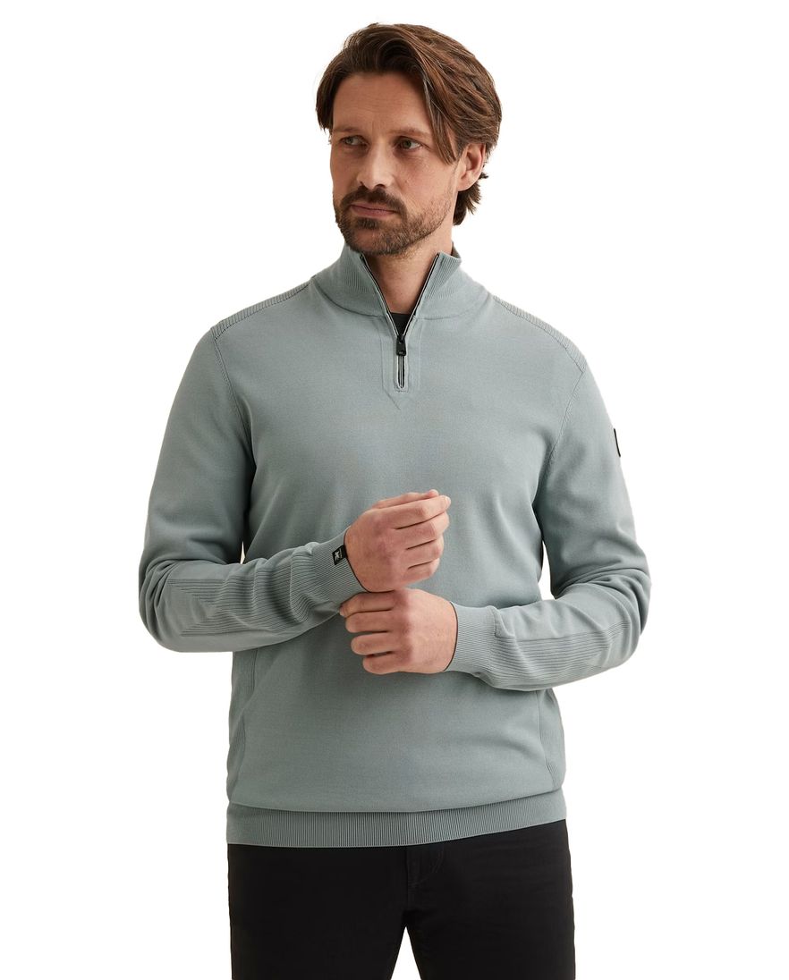 Vanguard trui blauw half zip met rits
