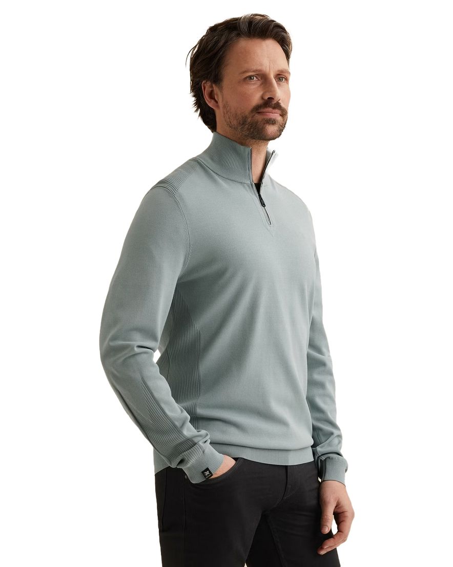 Vanguard half zip trui blauw normale fit