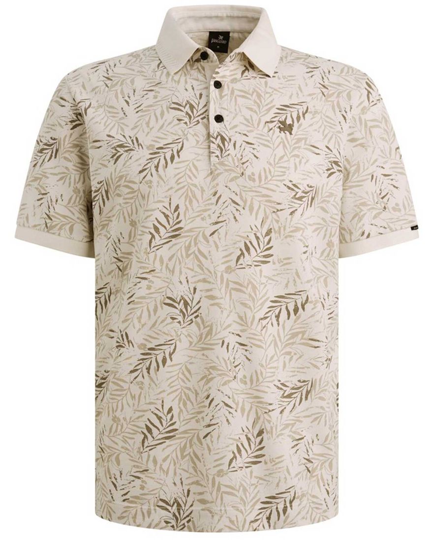 Vanguard geprint poloshirt korte mouw beige