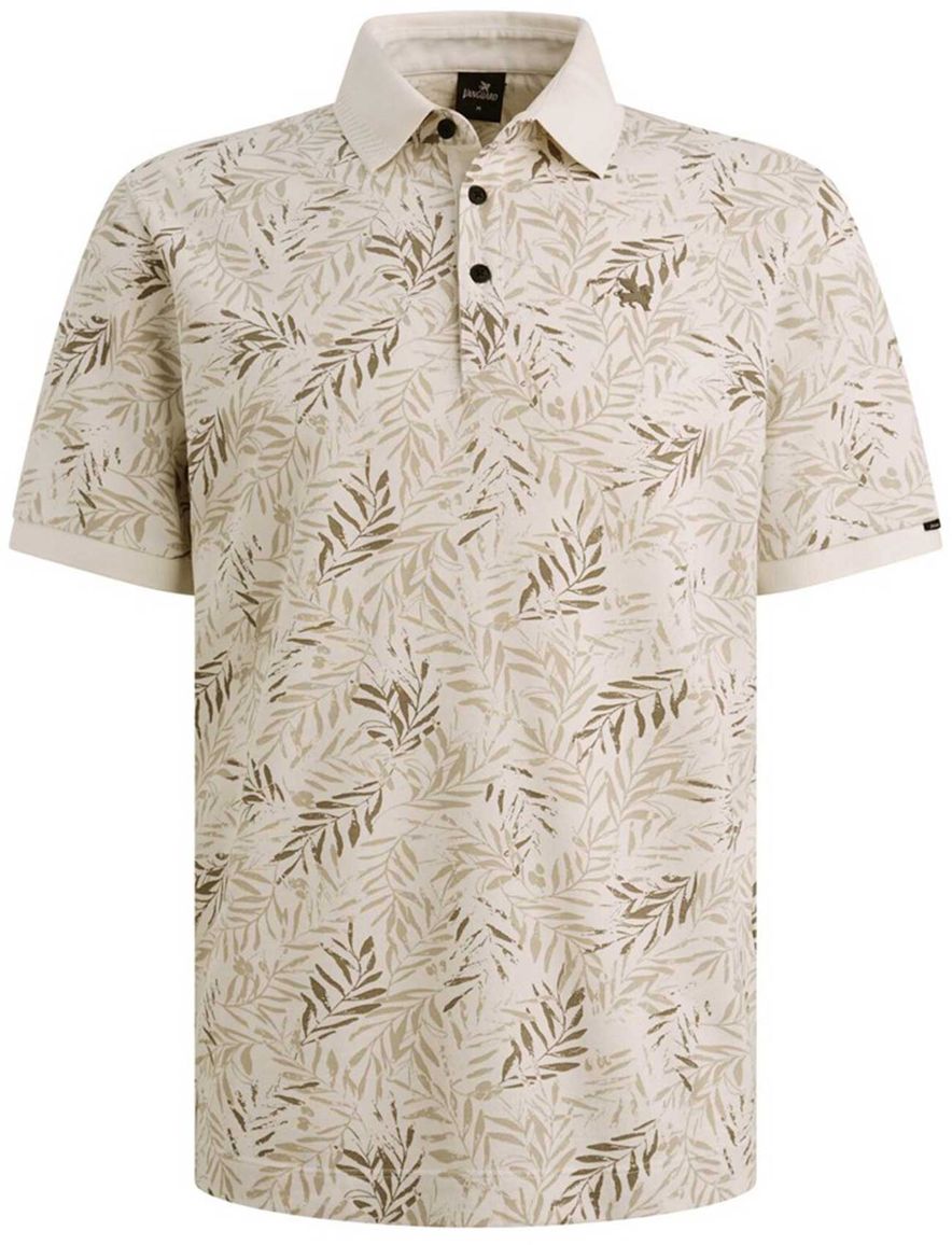 Vanguard geprint poloshirt korte mouw beige