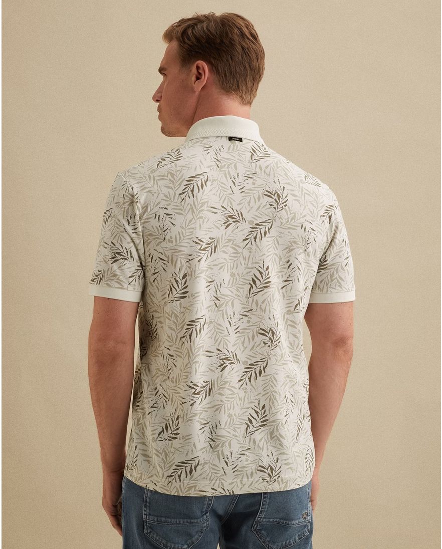 Vanguard geprint poloshirt korte mouw beige