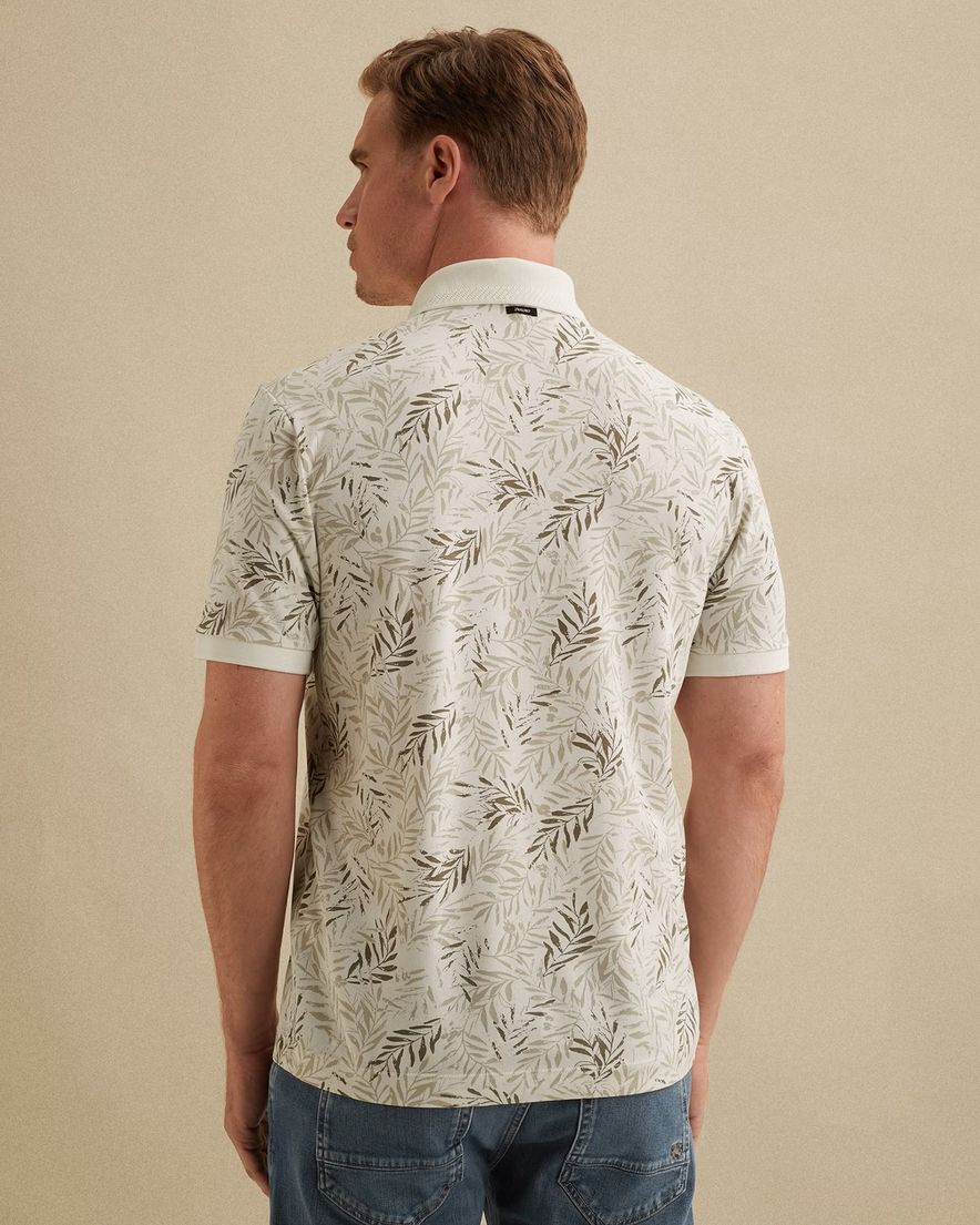 Vanguard geprint poloshirt korte mouw beige