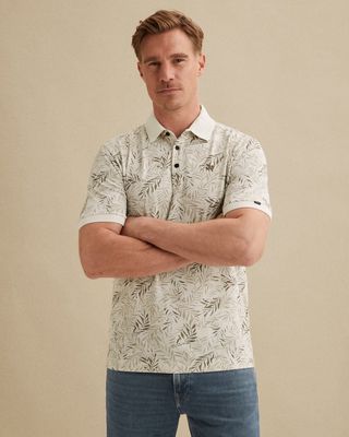 Vanguard Vanguard geprint poloshirt korte mouw beige