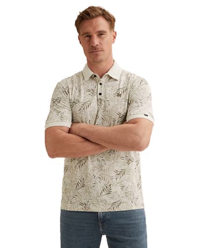 Vanguard Vanguard poloshirt beige geprint 3 knopen