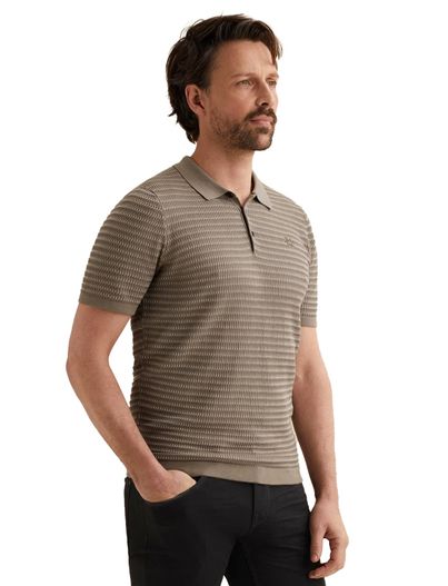 Vanguard Vanguard poloshirt gebreid bruin 3 knoops