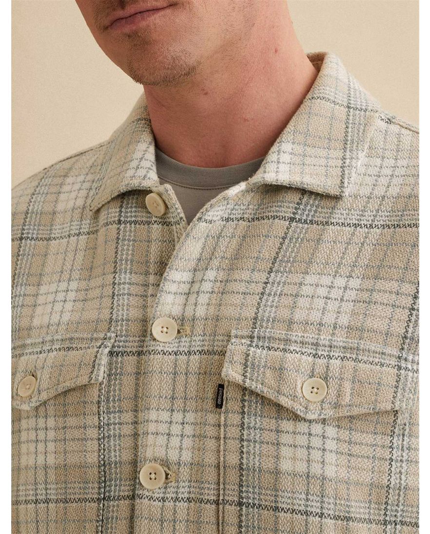 Vanguard overshirt beige dubbele borstzak geruit