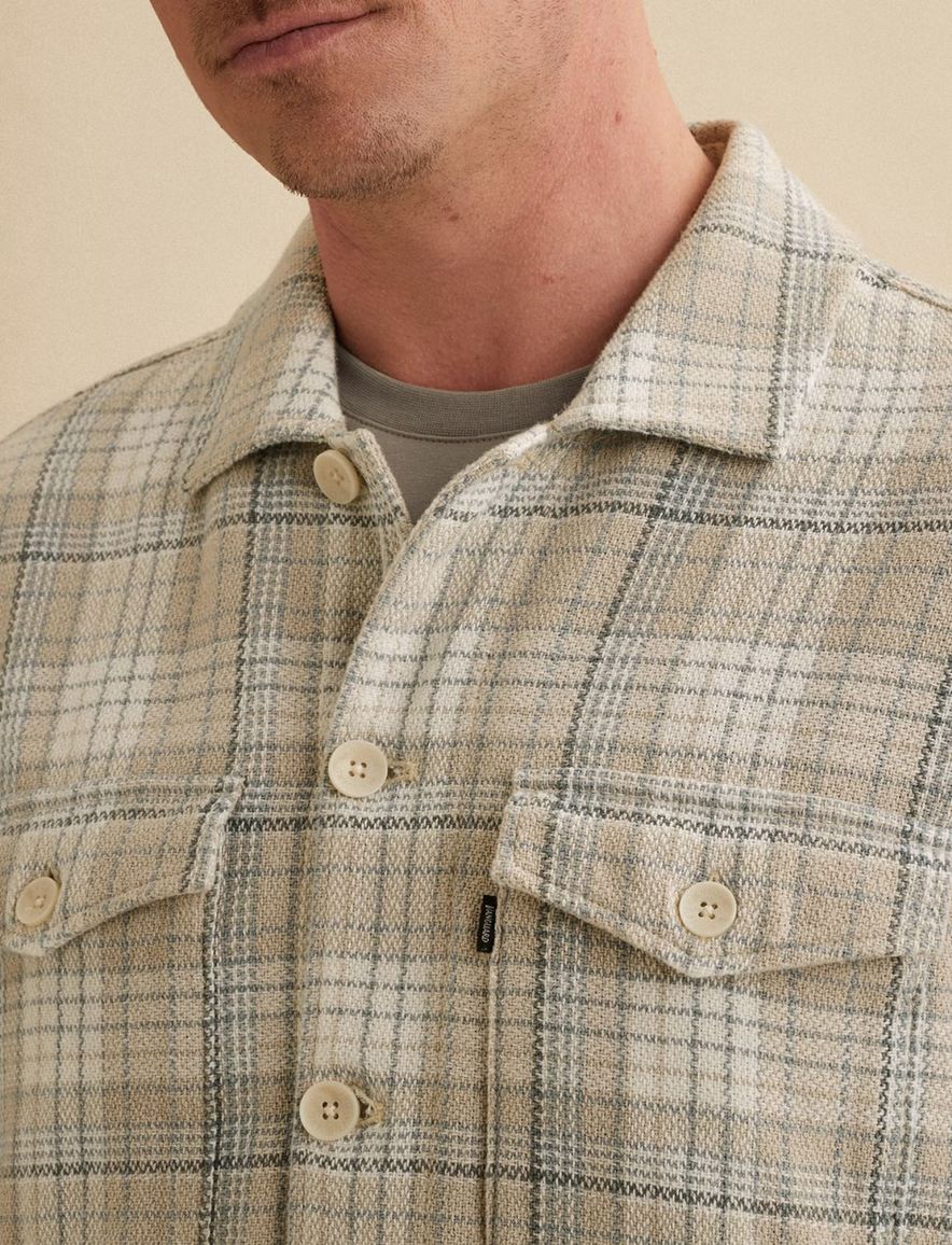 Vanguard Overshirt Beige geruit klepzakken