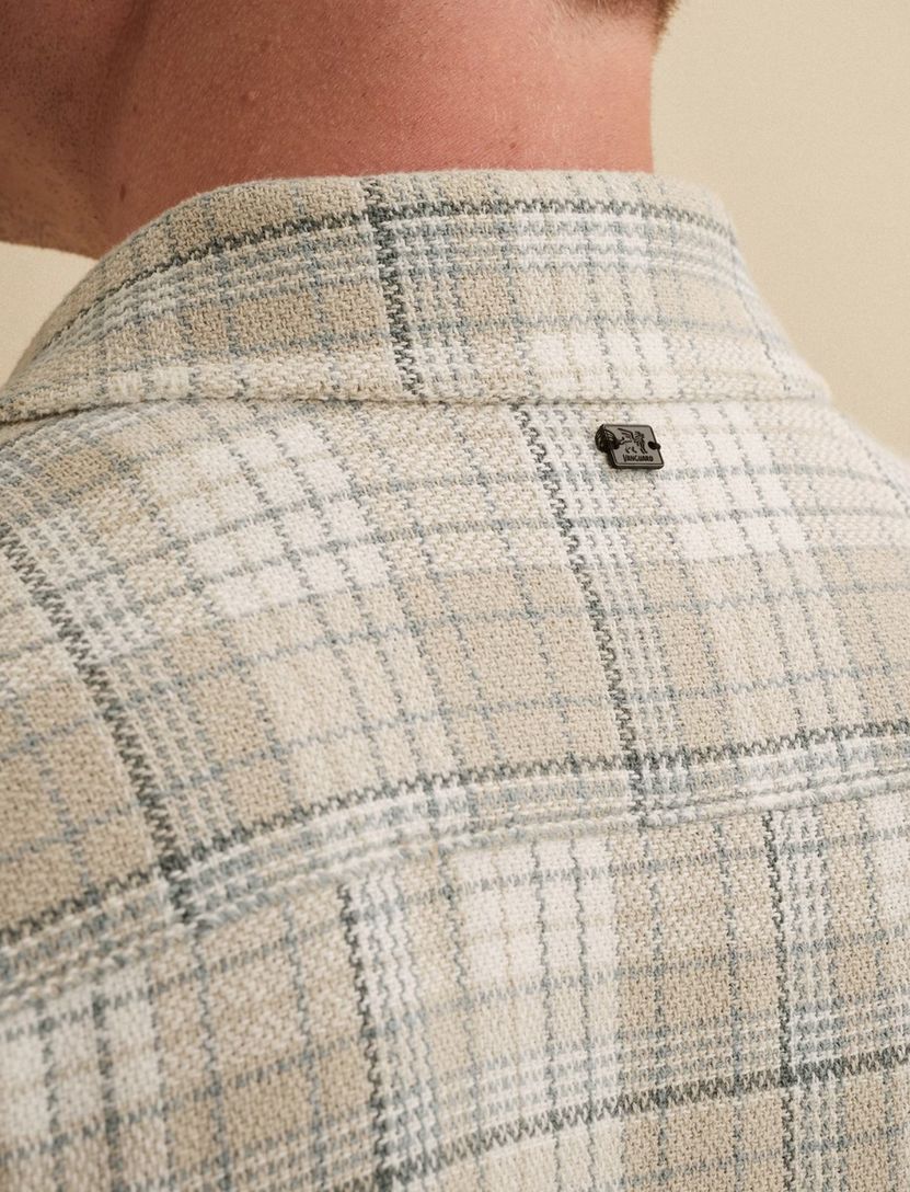 Geruit Vanguard overshirt beige normale fit