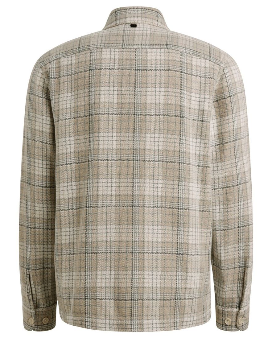 Vanguard overshirt beige dubbele borstzak geruit