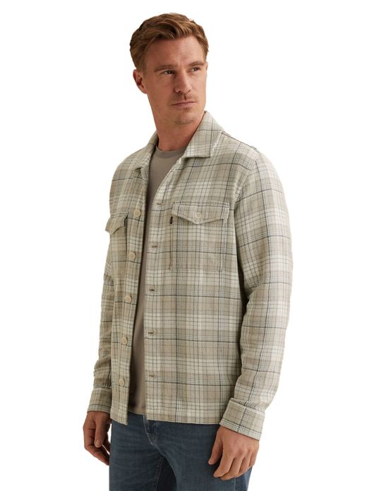 Vanguard geruit overshirt beige
