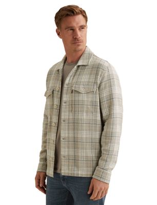 Vanguard Vanguard overshirt beige dubbele borstzak geruit