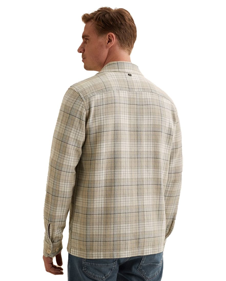 Vanguard overshirt beige dubbele borstzak geruit