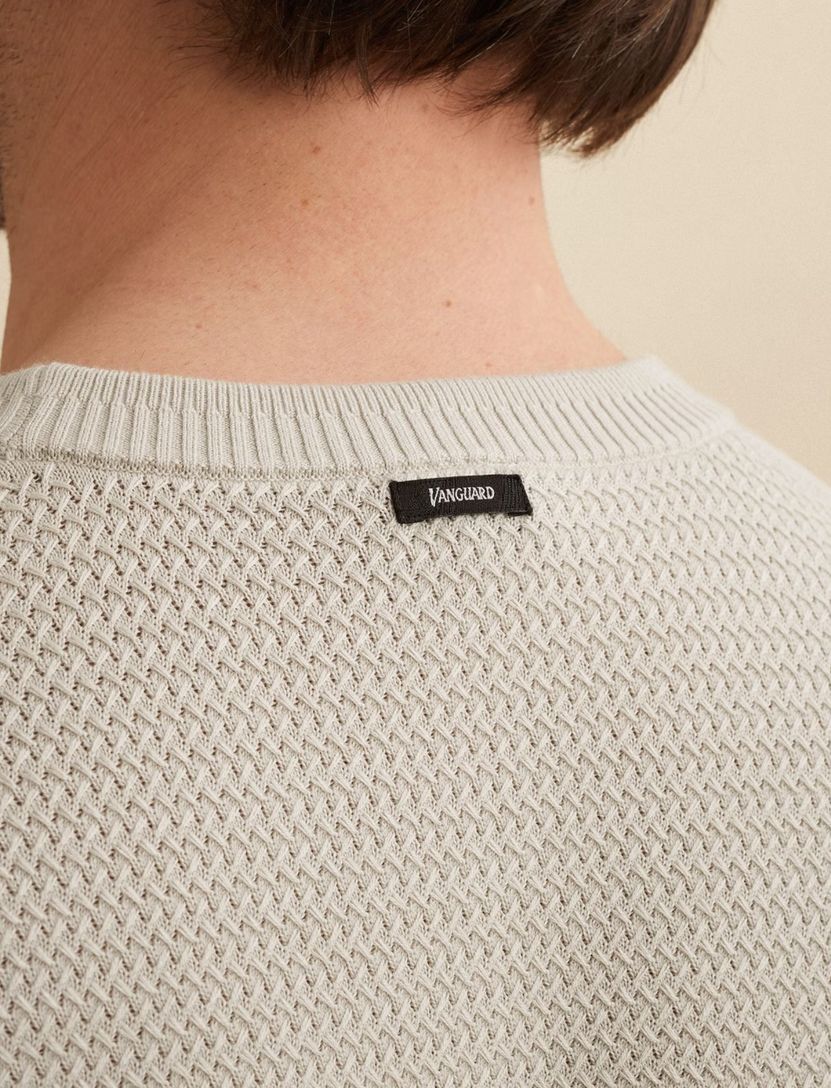 T-shirt Vanguard beige structuur ronde hals