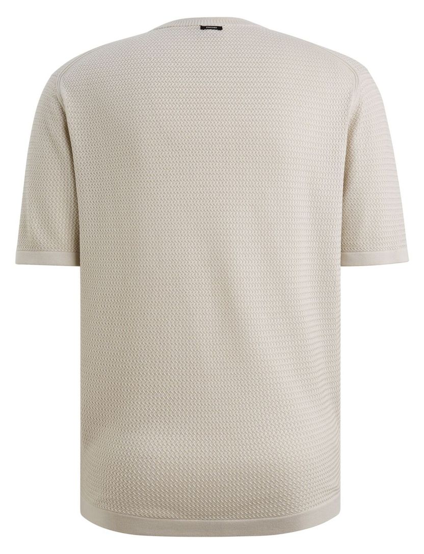 T-shirt Vanguard beige structuur ronde hals