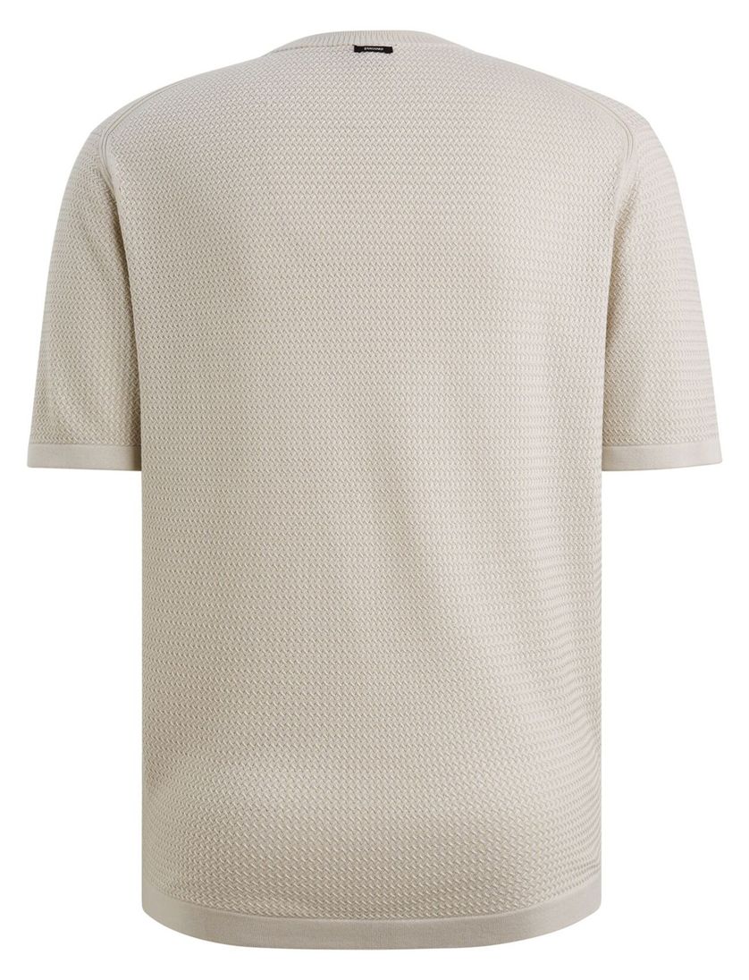 T-shirt Vanguard beige structuur ronde hals