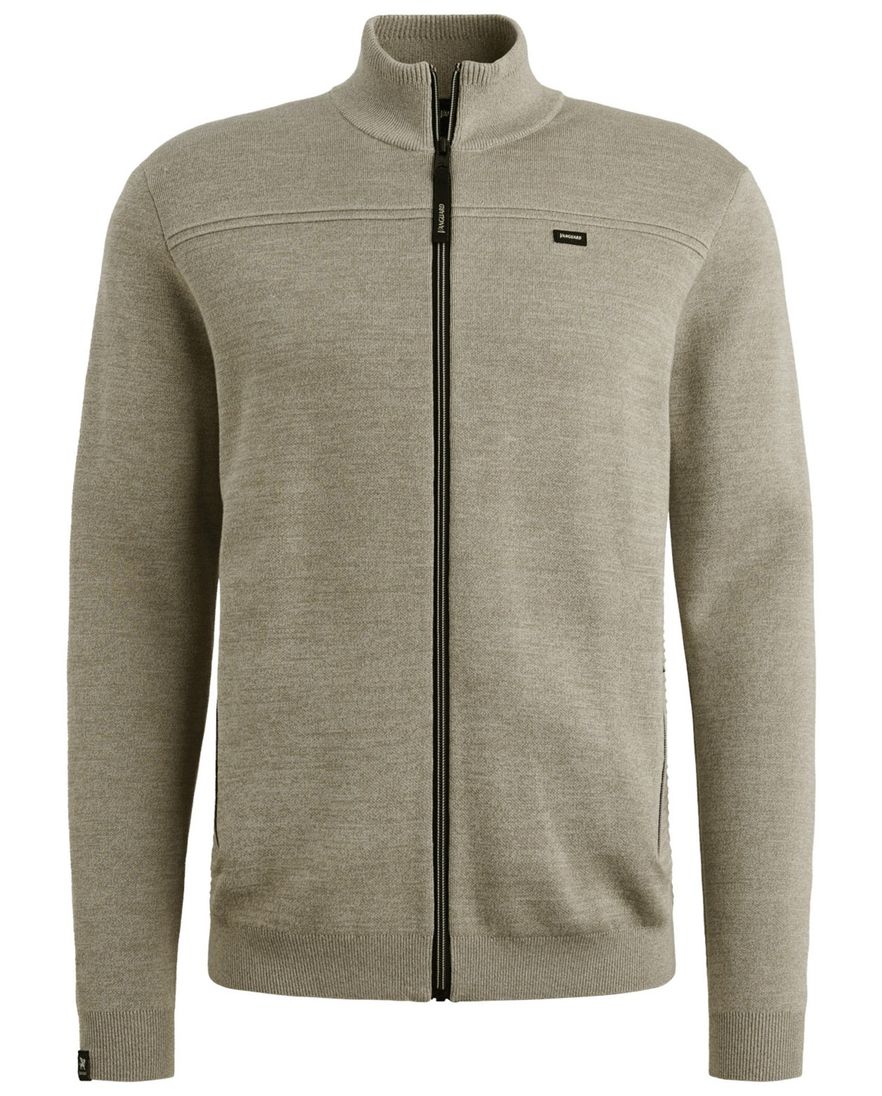 Vanguard beige vest normale fit gemeeleerd