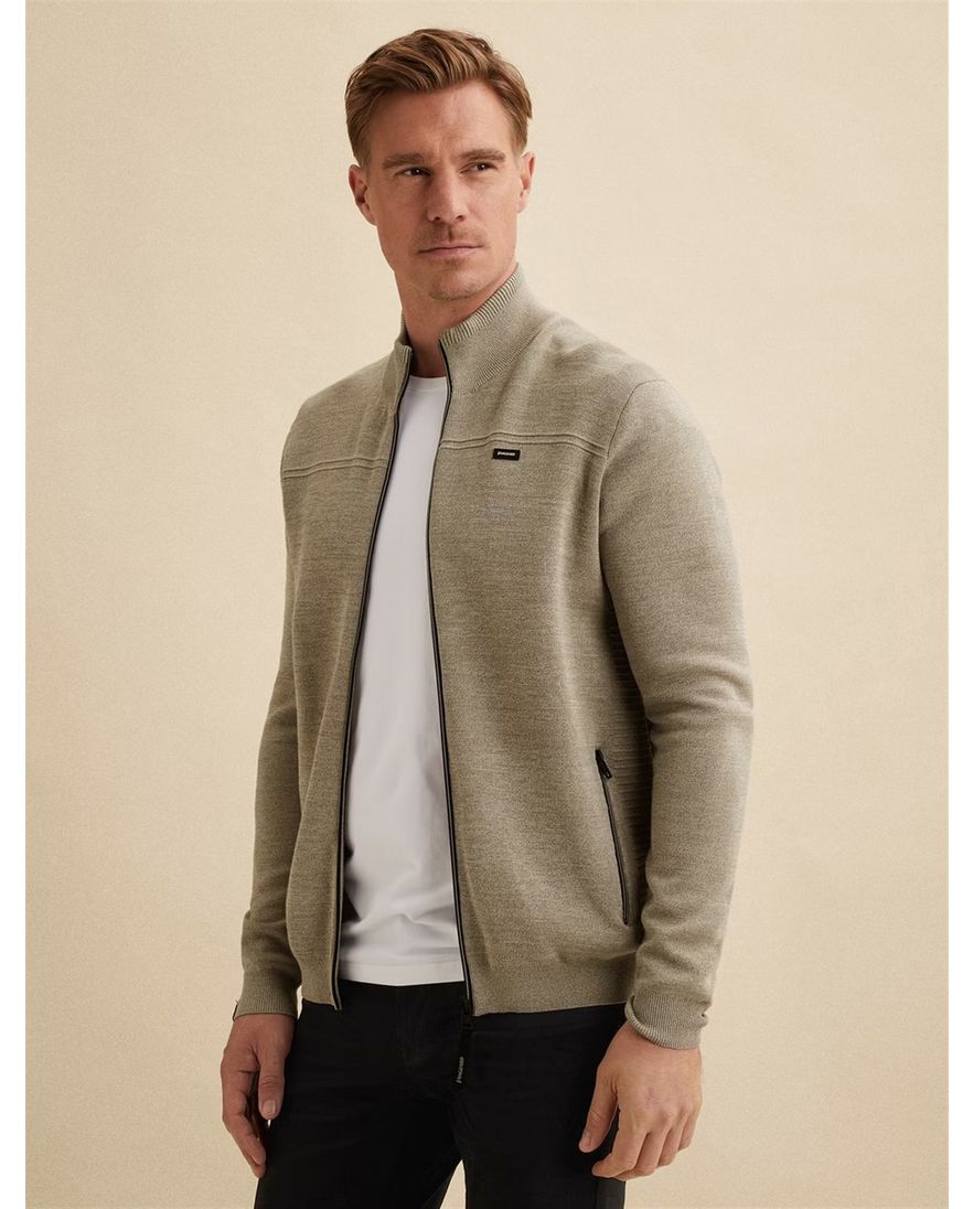 Vanguard beige vest normale fit gemeeleerd