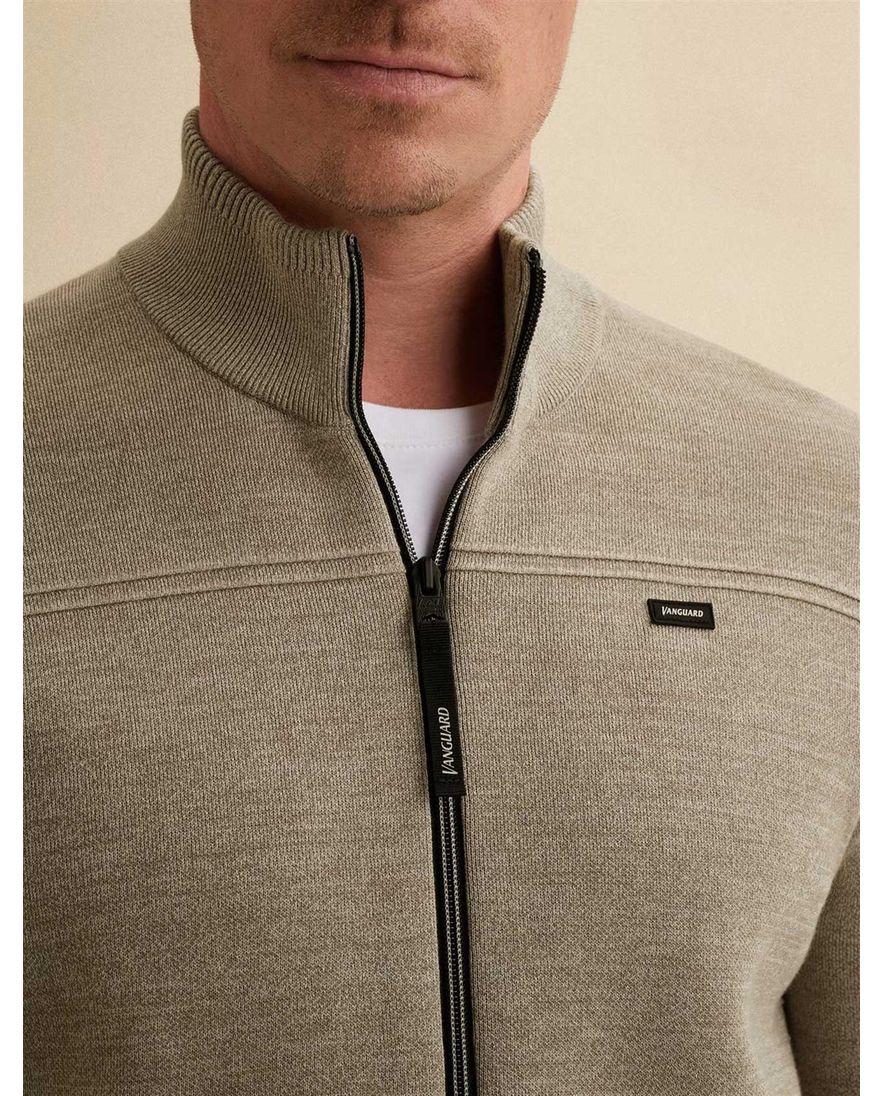 Vanguard beige vest normale fit gemeeleerd