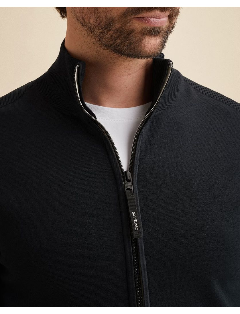 Gebreid vest Vanguard navy normale fit