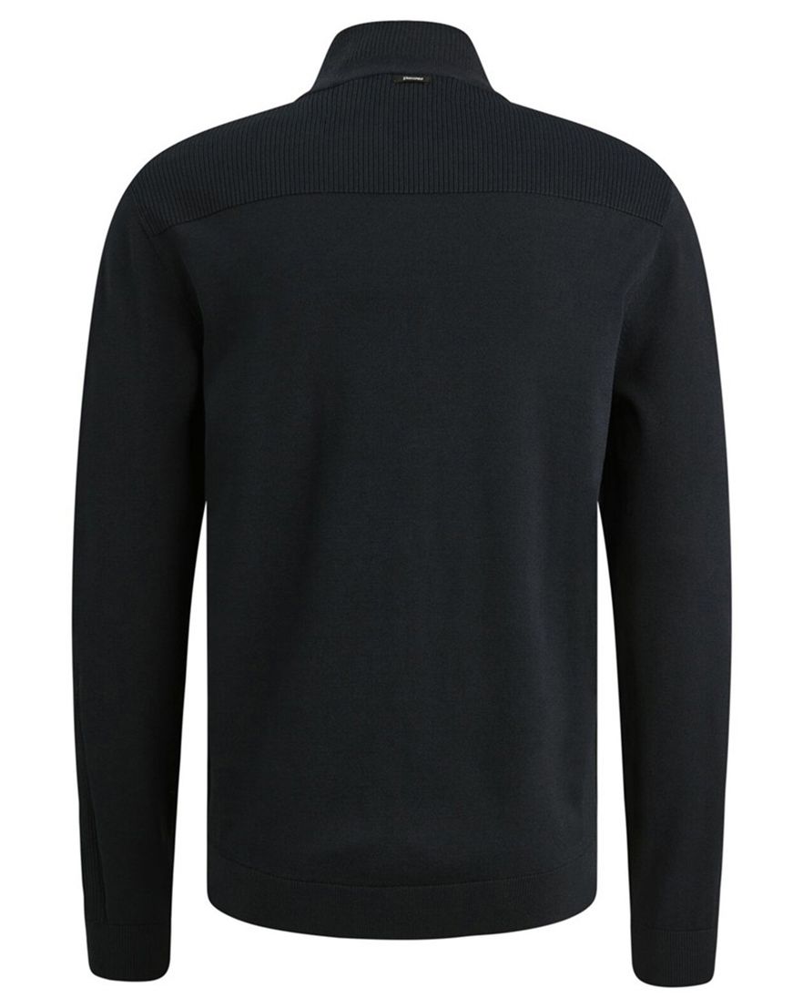 Vanguard vest navy effen gebreid