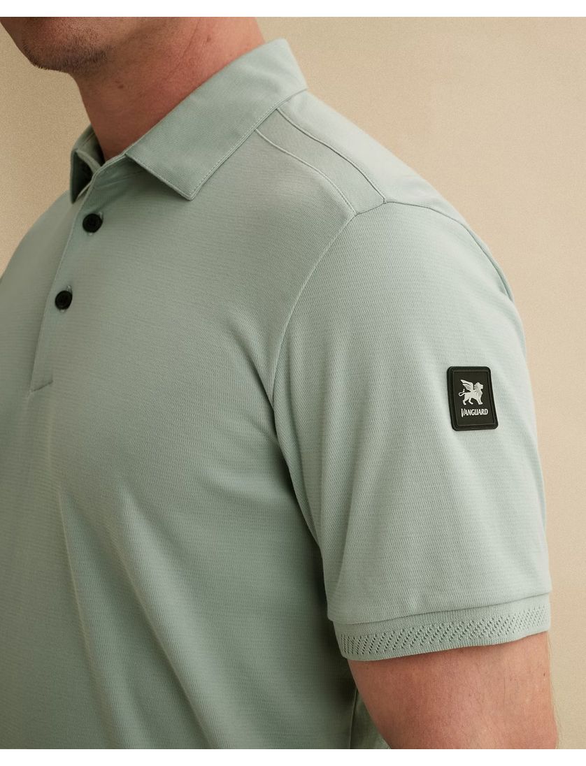 Navy Vanguard poloshirt met print