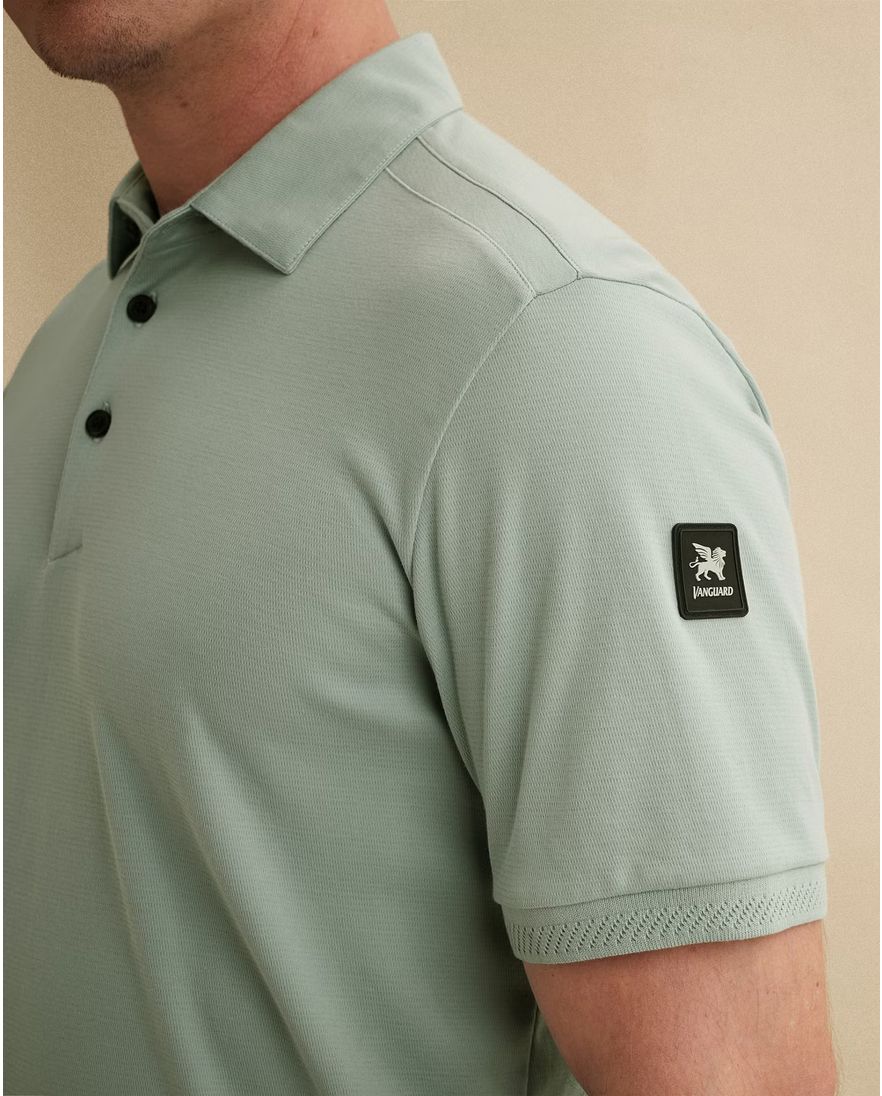 Vanguard geprint poloshirt korte mouw donkerblauw