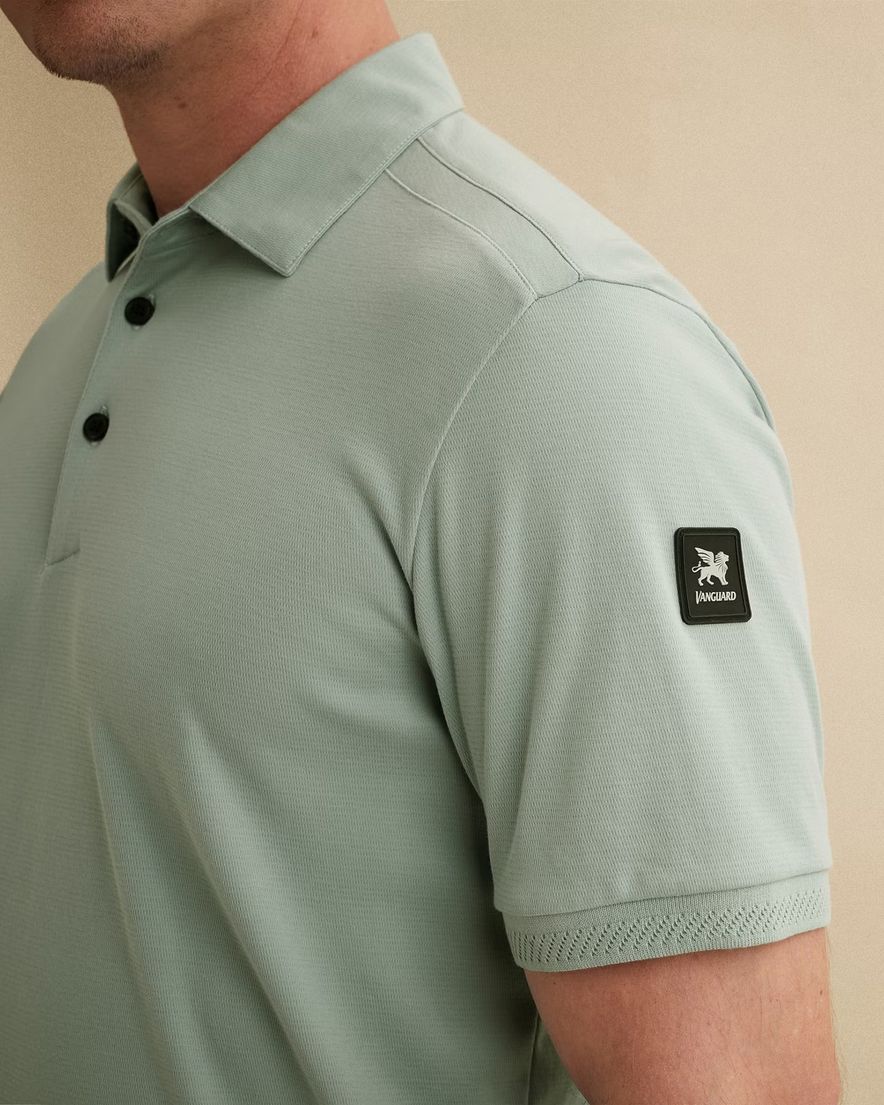 Vanguard poloshirt donkerblauw geprint 3 knopen