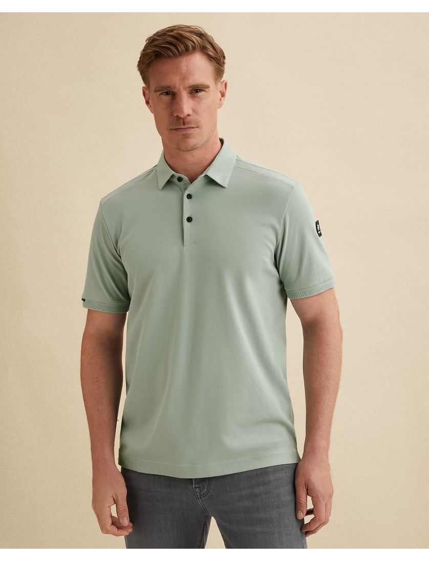 Navy Vanguard poloshirt met print
