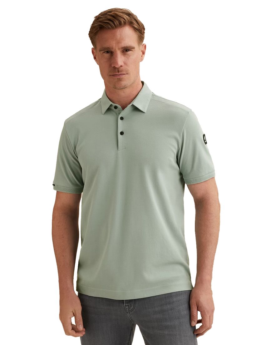 Vanguard poloshirt donkerblauw geprint 3 knopen