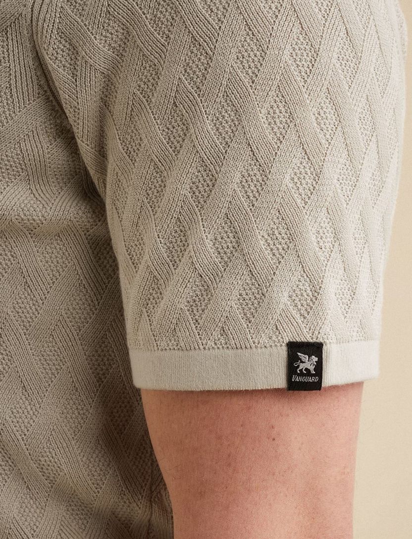 Gebreid poloshirts Vanguard met rits beige