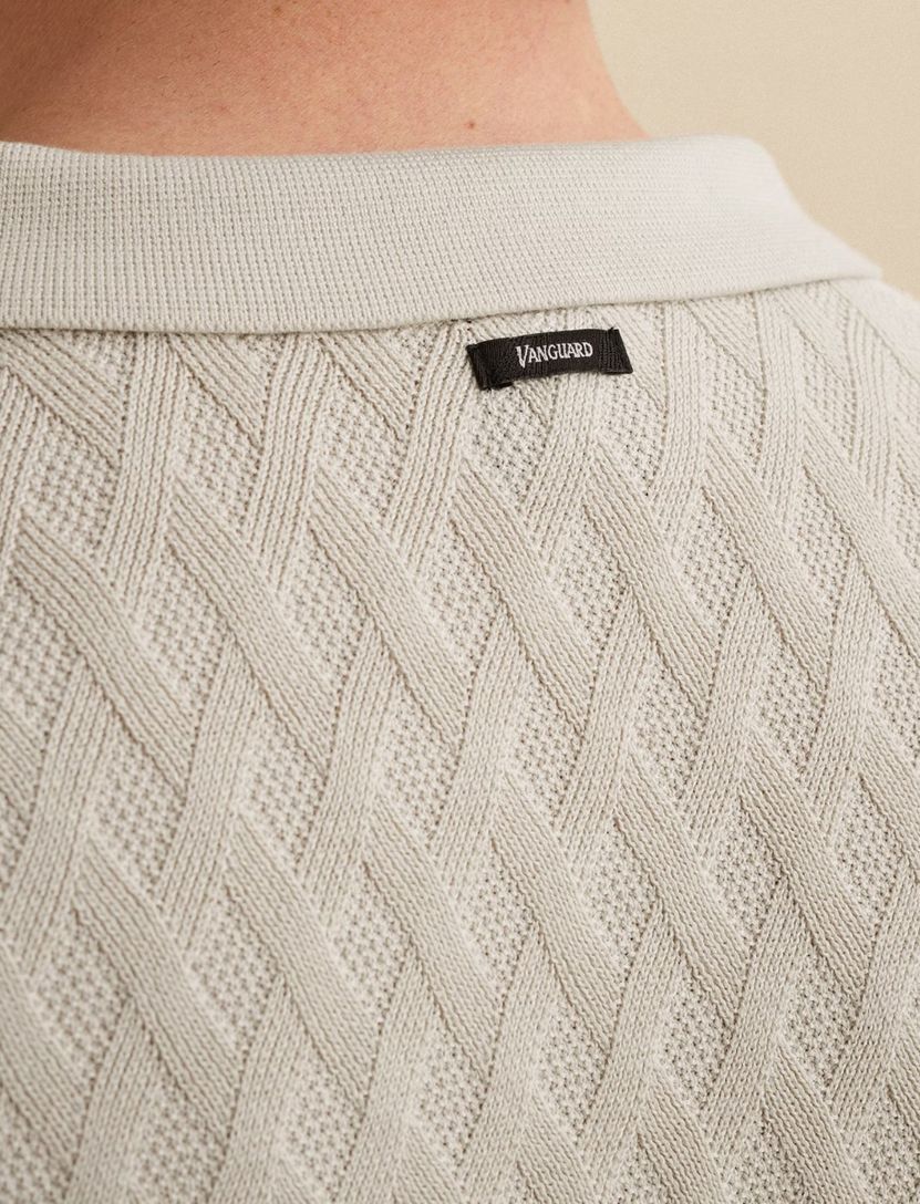 Gebreid poloshirts Vanguard met rits beige
