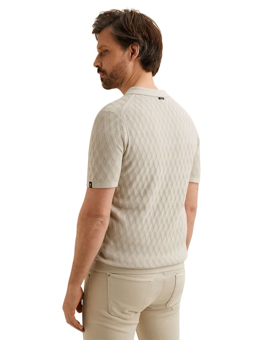 Gebreid poloshirts Vanguard met rits beige