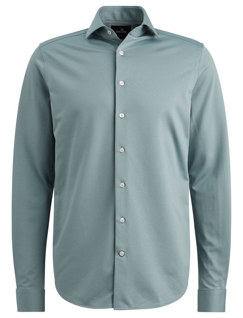 Overhemd Vanguard blauw semi-wide spread boord