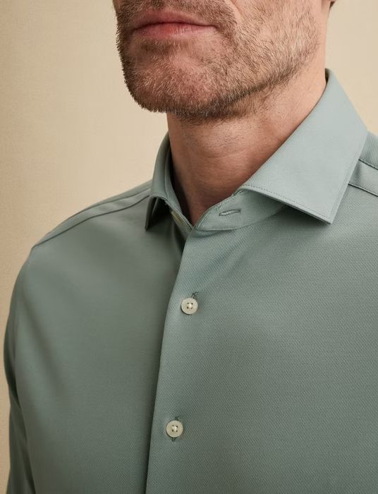 Overhemd Vanguard blauw semi-wide spread boord