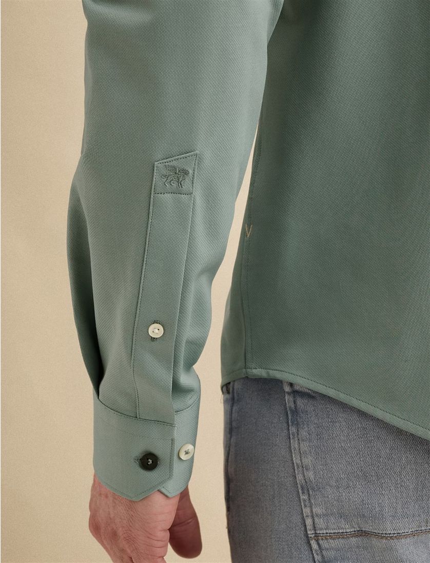 Overhemd Vanguard blauw semi-wide spread boord