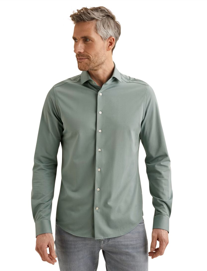 Overhemd Vanguard blauw semi-wide spread boord