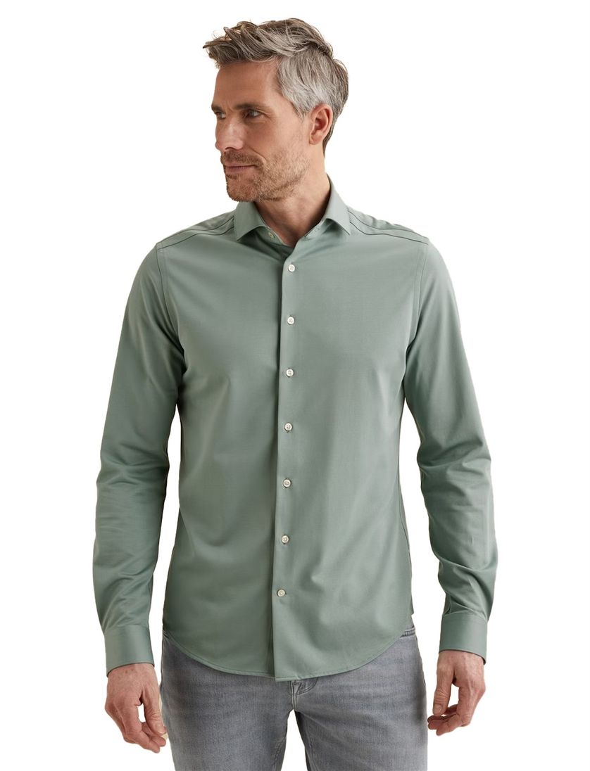 Overhemd Vanguard blauw semi-wide spread boord