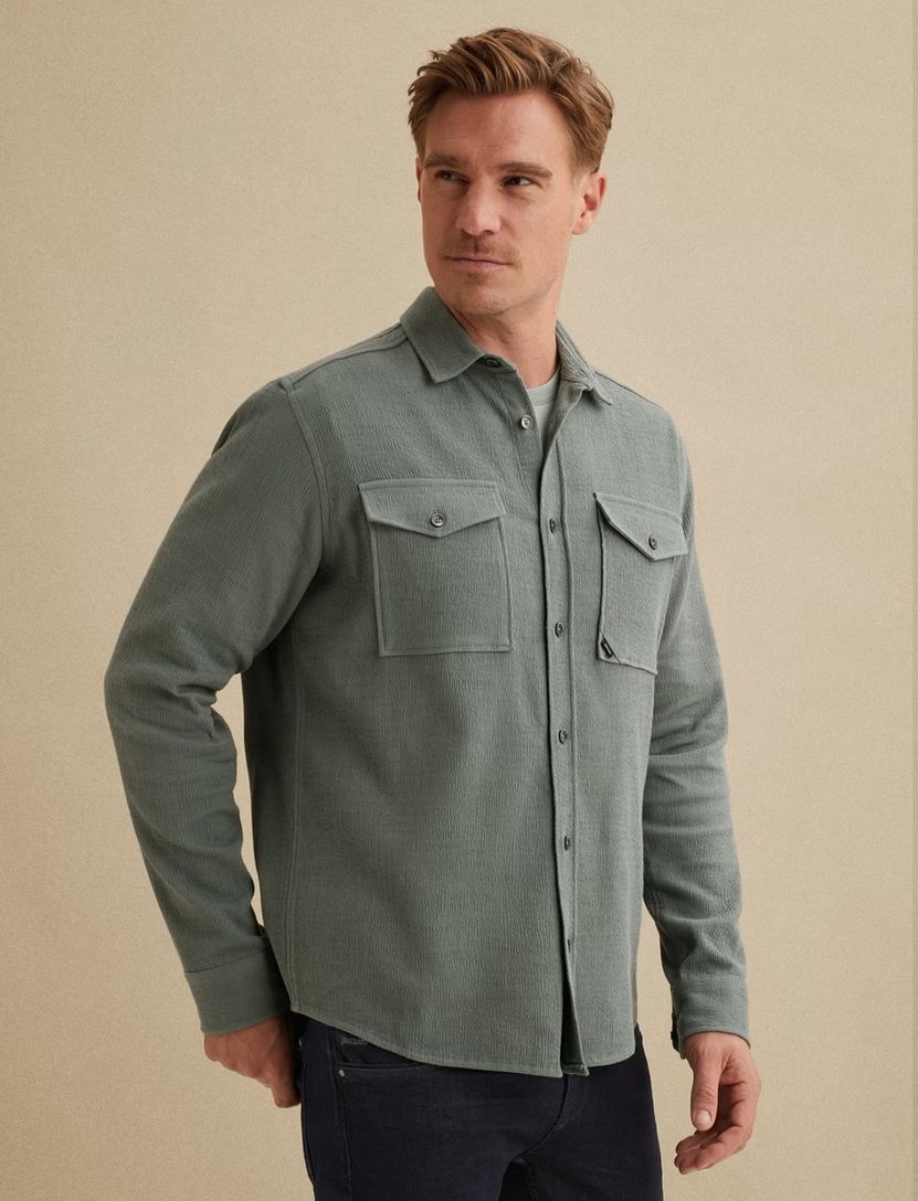 Overhemd Vanguard groen met borstzakken