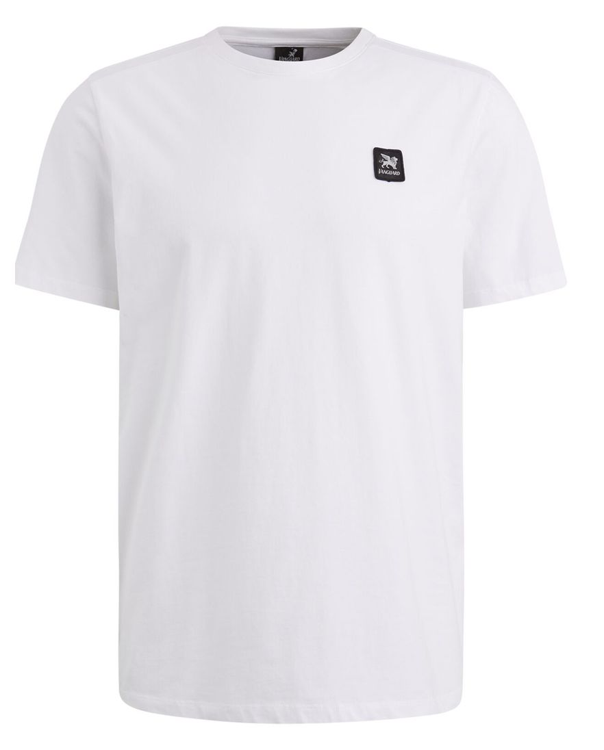 T-shirt wit Vanguard ronde hals effen