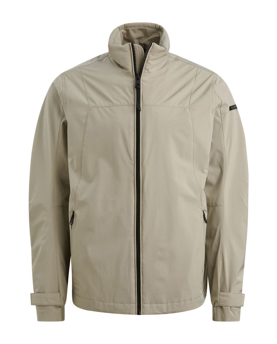 Beige softshell jas Cast Iron mouwboord met knoop