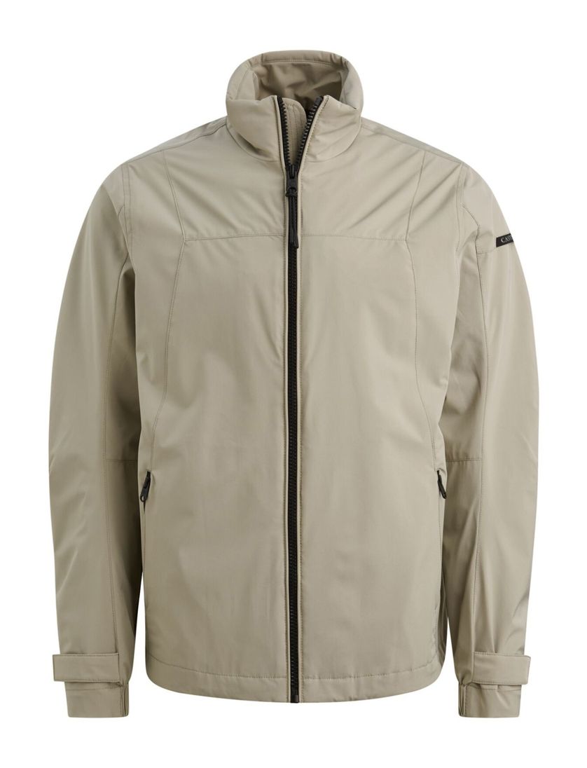 Softshell jas Cast Iron beige zwart rits zakken