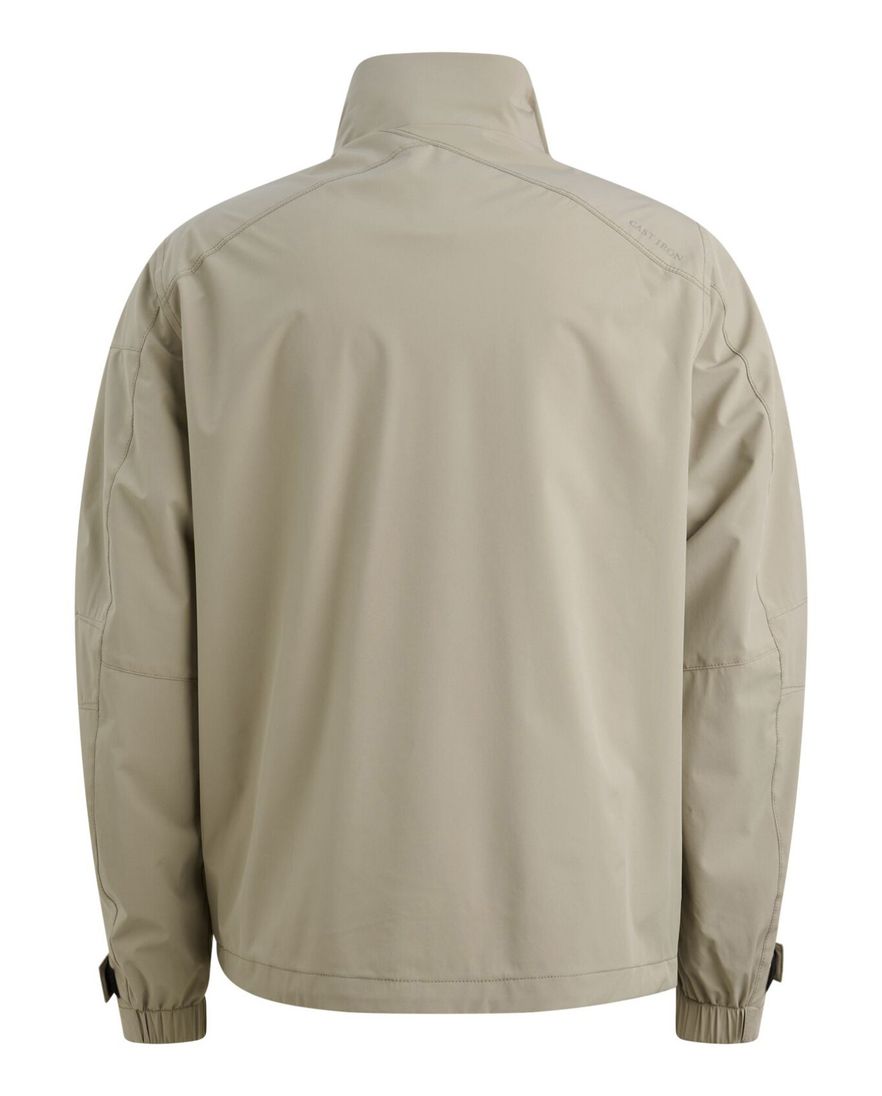 Beige softshell jas Cast Iron mouwboord met knoop