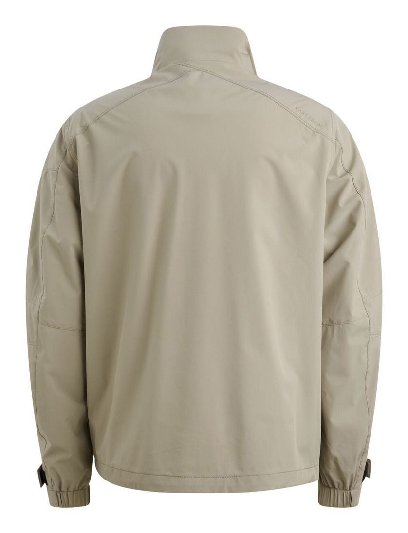 Softshell jas Cast Iron beige zwart rits zakken