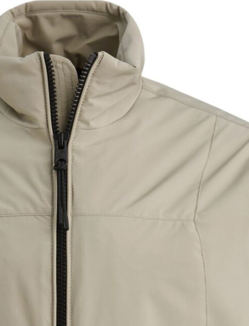 Softshell jas Cast Iron beige zwart rits zakken