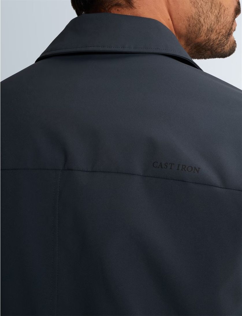 Regenjas Cast Iron donkerblauw knopen